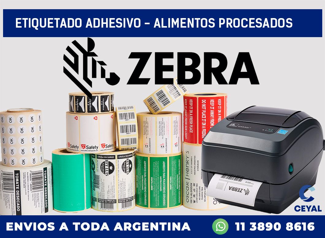 Etiquetado adhesivo – alimentos procesados