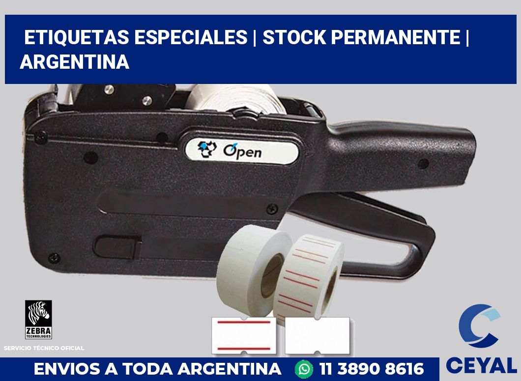 Etiquetas especiales | Stock permanente | Argentina