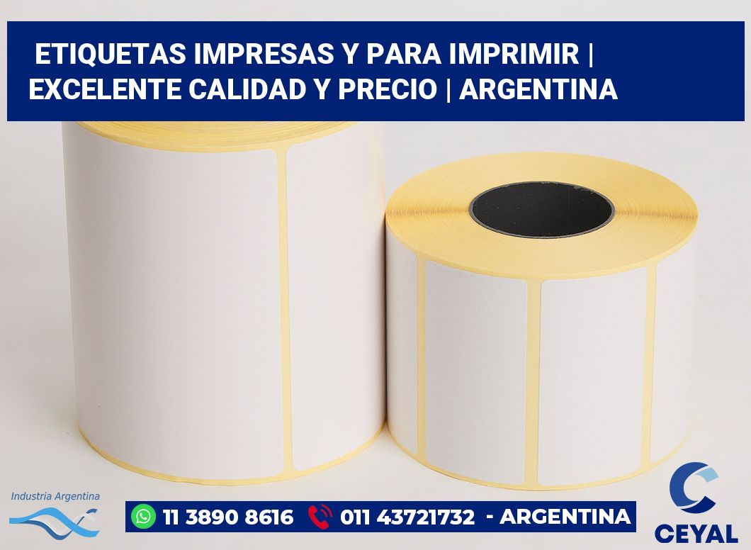 Etiquetas impresas y para imprimir | Excelente calidad y precio | Argentina