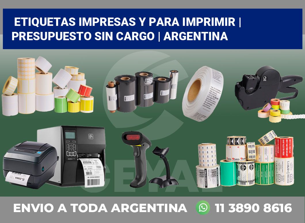 Etiquetas impresas y para imprimir | Presupuesto sin cargo | Argentina