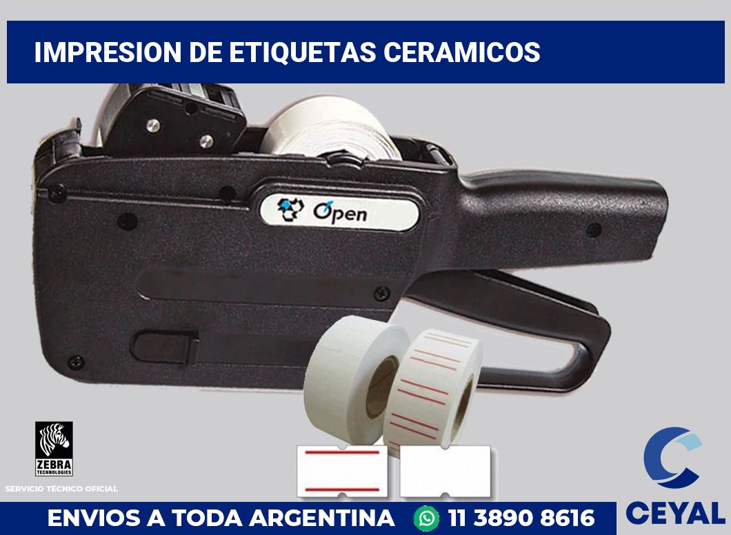 Impresion de etiquetas Ceramicos