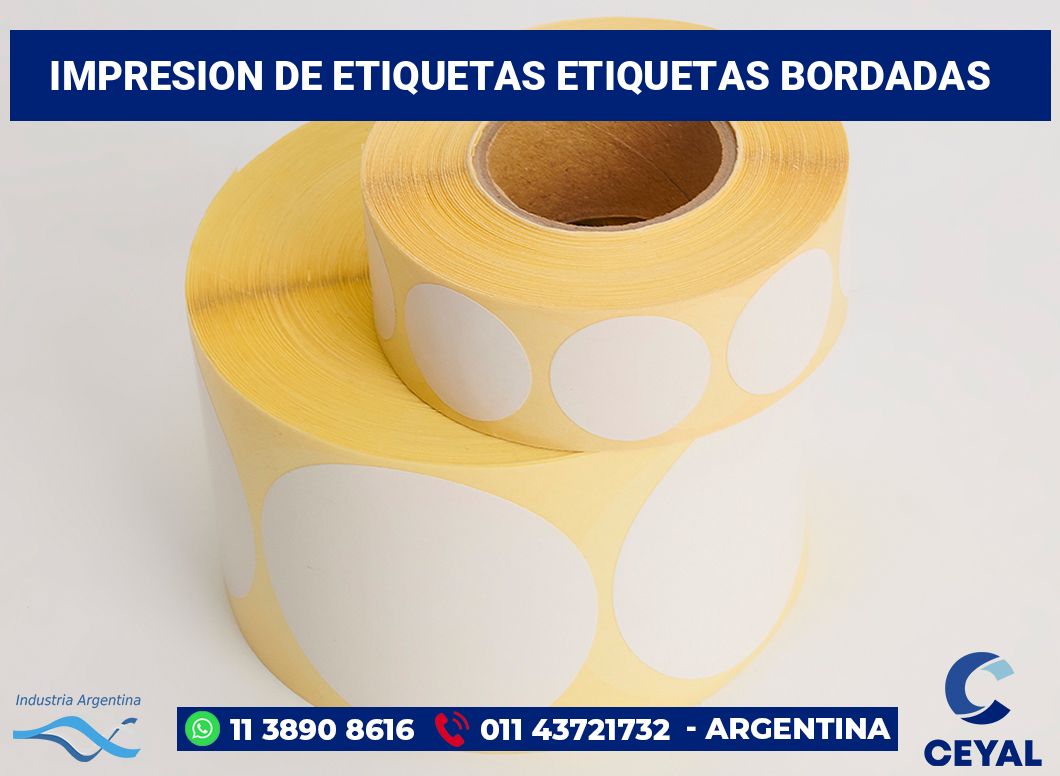 Impresion de etiquetas Etiquetas bordadas