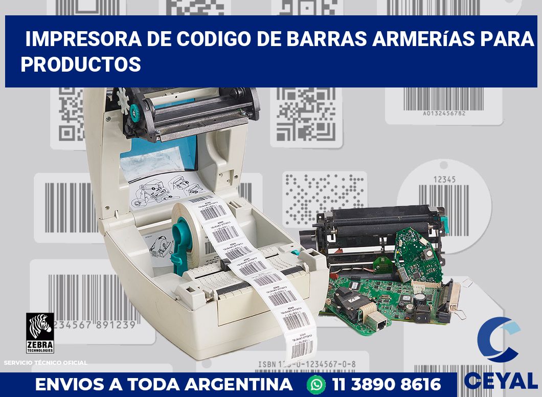 Impresora de codigo de barras Armerías para productos