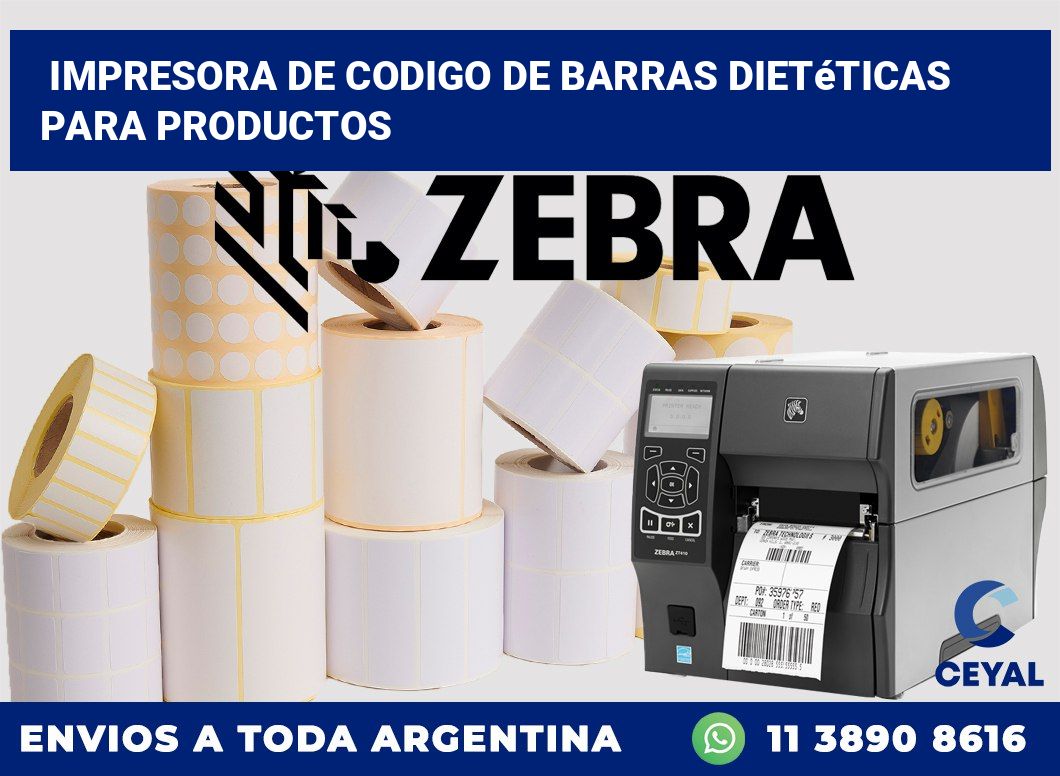 Impresora de codigo de barras Dietéticas para productos