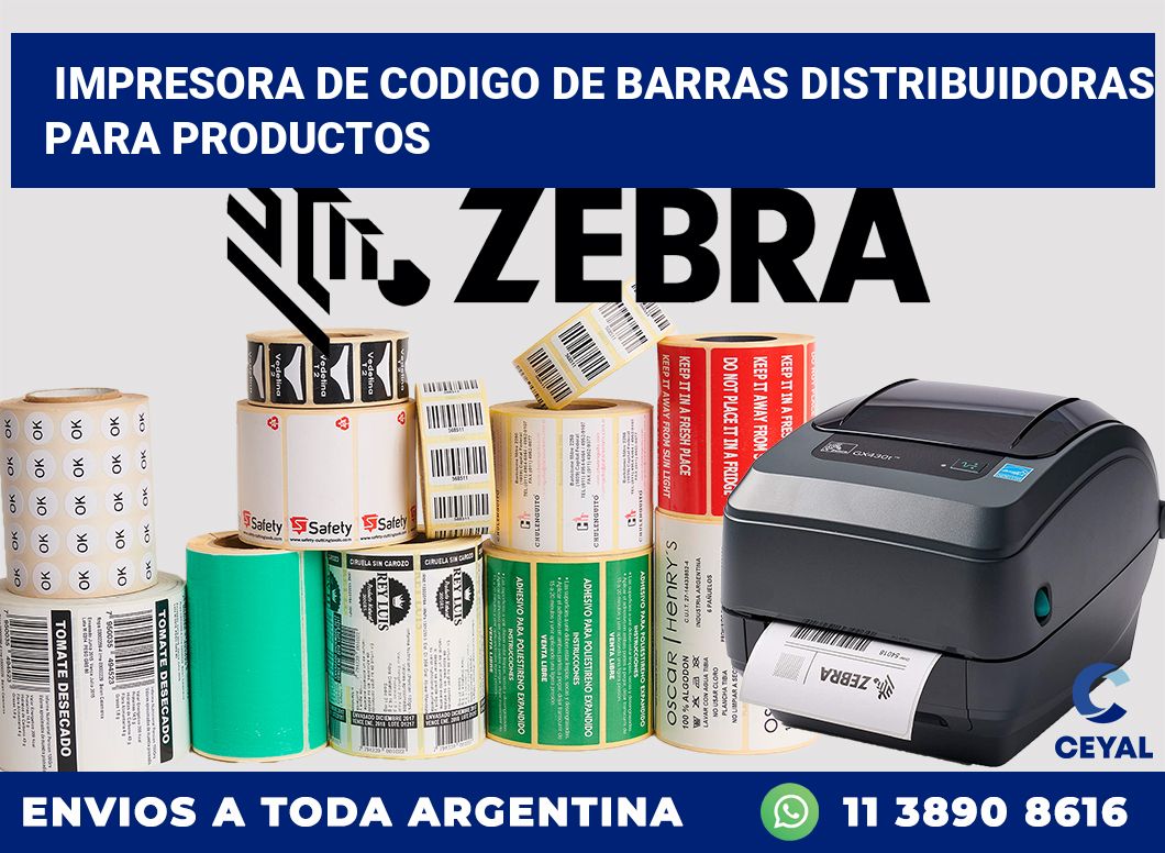 Impresora de codigo de barras Distribuidoras para productos