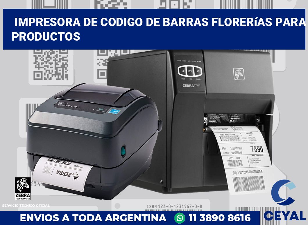 Impresora de codigo de barras Florerías para productos