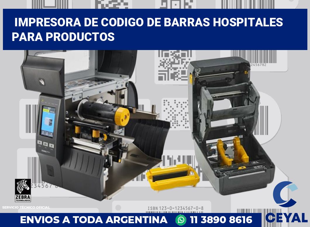 Impresora de codigo de barras Hospitales para productos