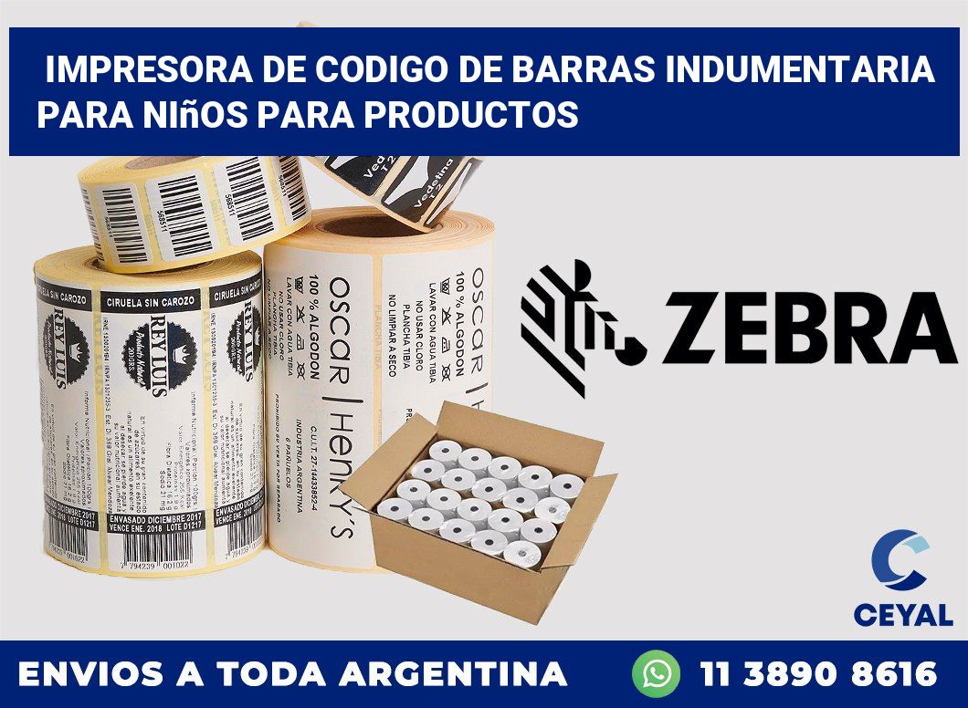 Impresora de codigo de barras Indumentaria para niños para productos