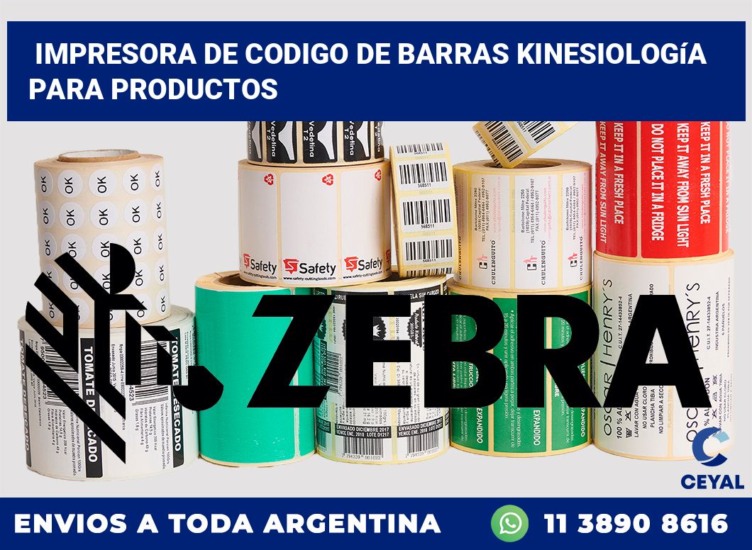 Impresora de codigo de barras Kinesiología para productos