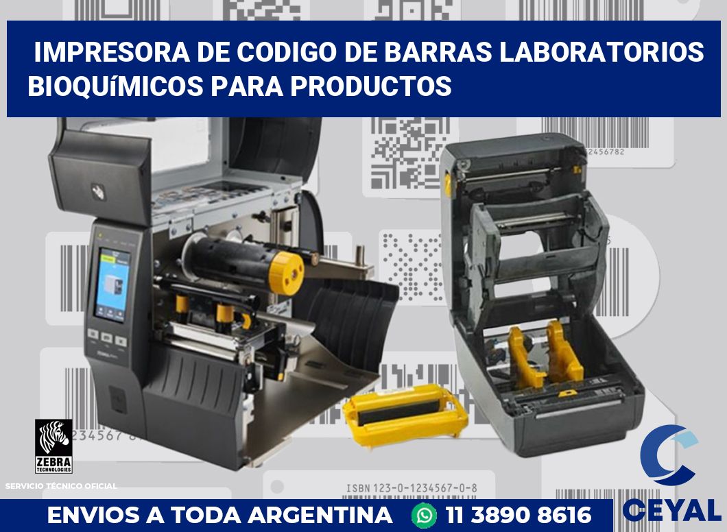 Impresora de codigo de barras Laboratorios bioquímicos para productos