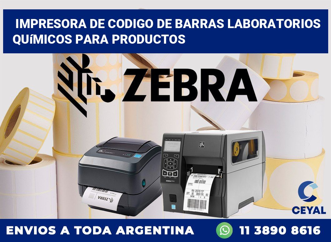 Impresora de codigo de barras Laboratorios químicos para productos