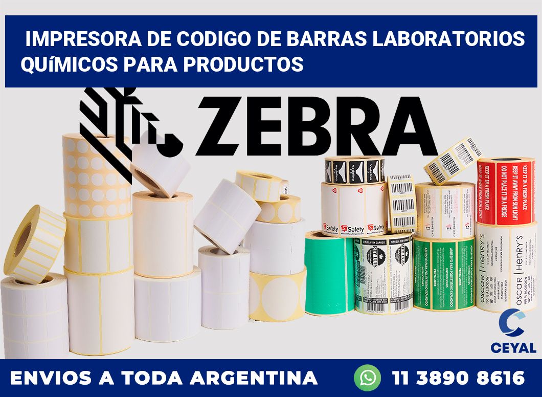 Impresora de codigo de barras Laboratorios químicos para productos