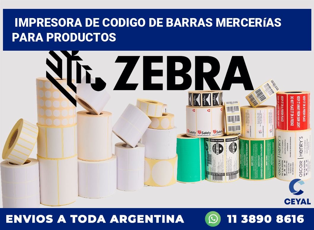 Impresora de codigo de barras Mercerías para productos