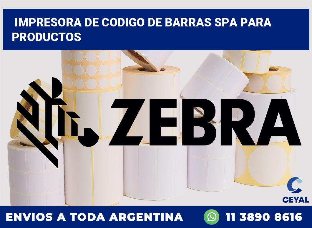 Impresora de codigo de barras SPA para productos