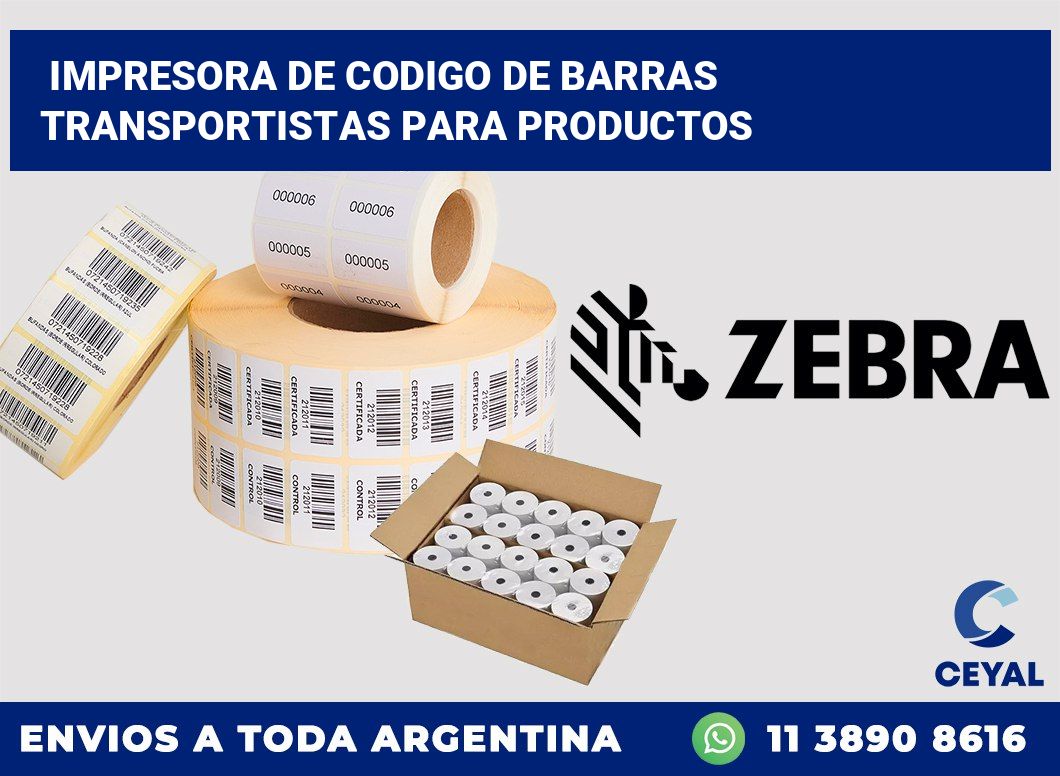 Impresora de codigo de barras Transportistas para productos