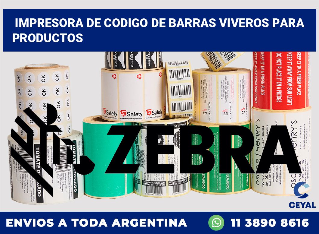 Impresora de codigo de barras Viveros para productos