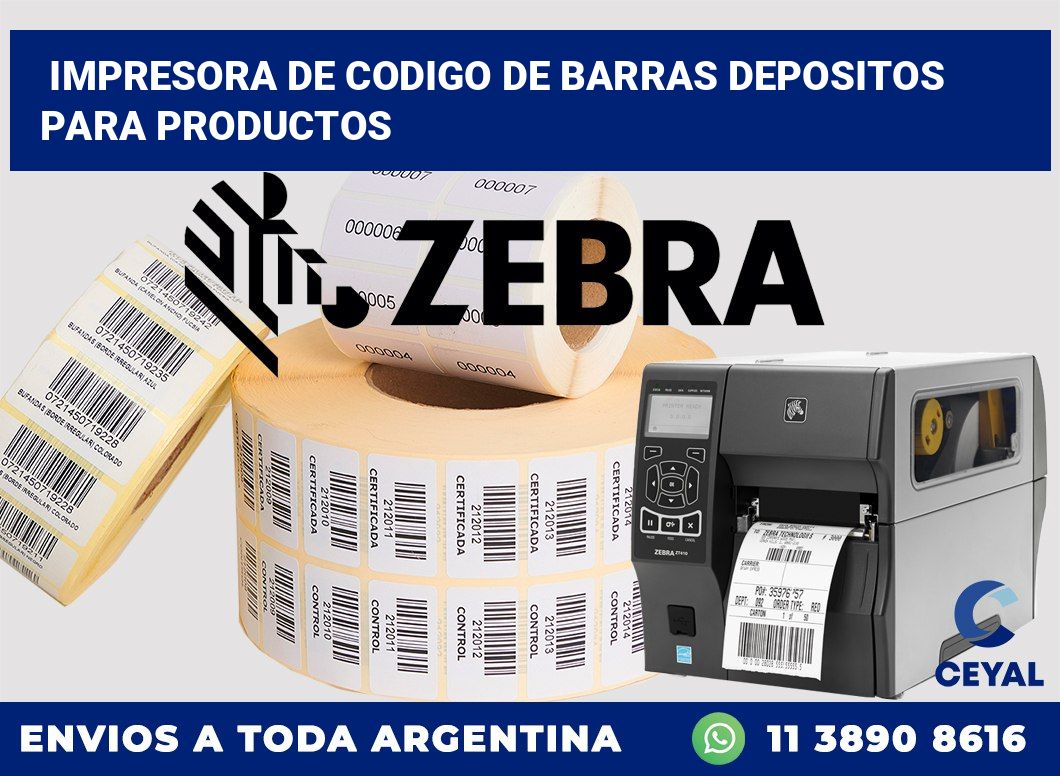 Impresora de codigo de barras depositos para productos