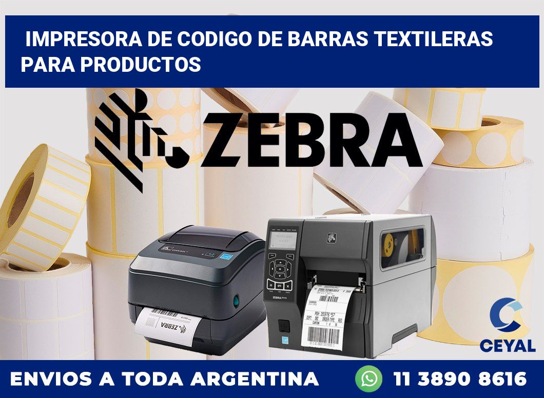 Impresora de codigo de barras textileras para productos