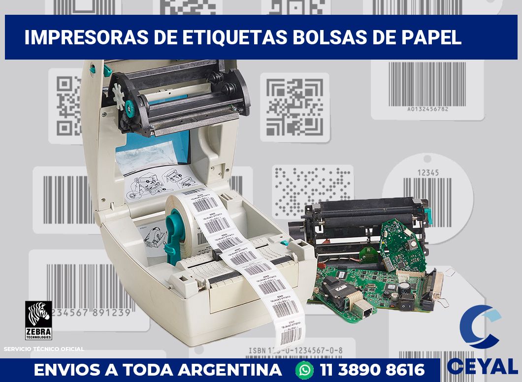 Impresoras de etiquetas Bolsas de papel