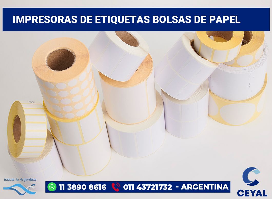 Impresoras de etiquetas Bolsas de papel