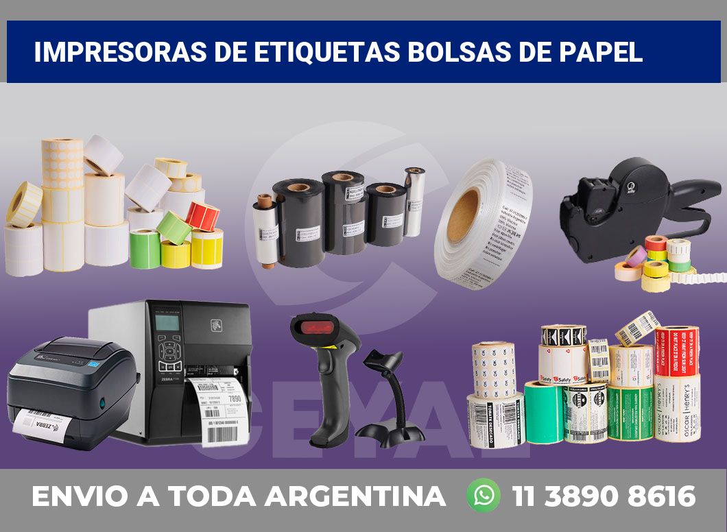 Impresoras de etiquetas Bolsas de papel