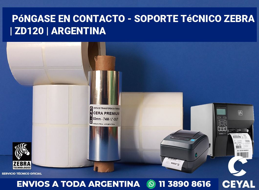Póngase en contacto - soporte técnico Zebra | ZD120 | Argentina