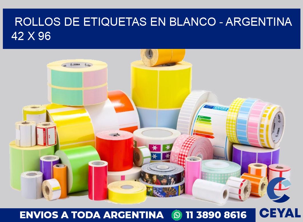 Rollos de etiquetas en blanco – Argentina 42 x 96