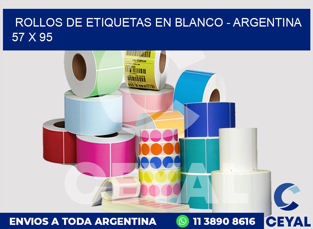 Rollos de etiquetas en blanco - Argentina 57 x 95
