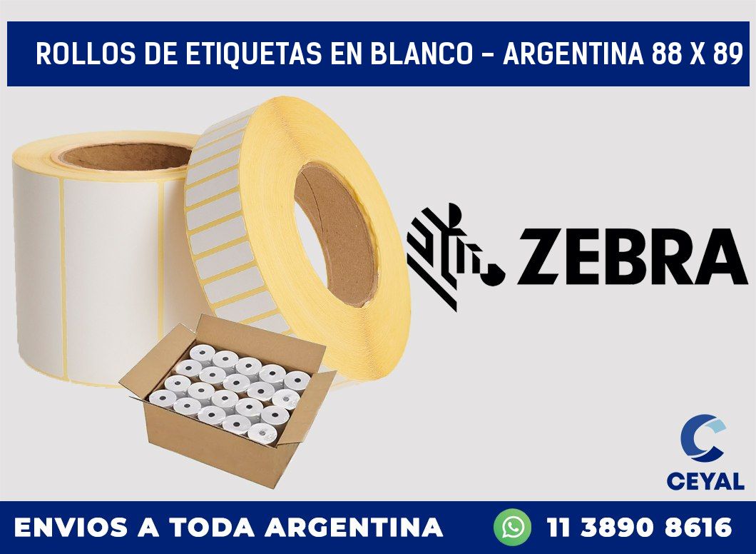 Rollos de etiquetas en blanco - Argentina 88 x 89