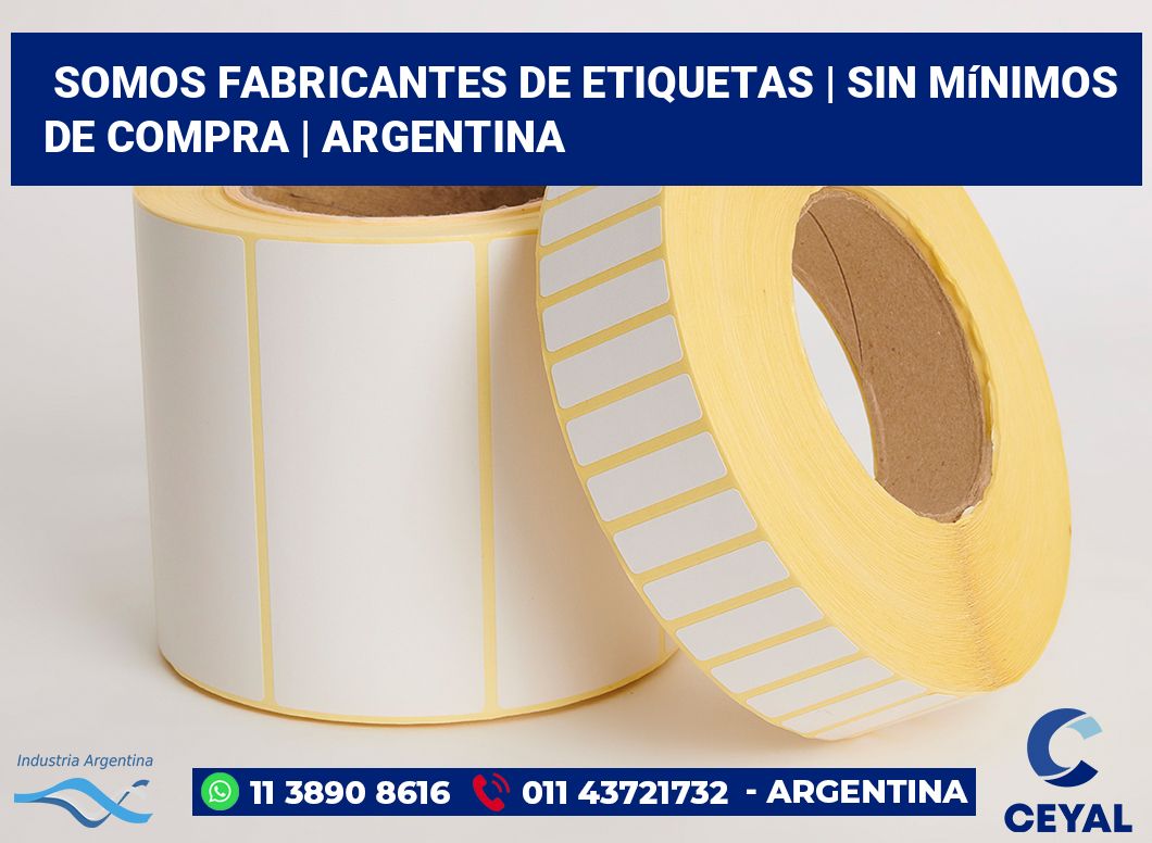 Somos fabricantes de etiquetas | Sin mínimos de compra | Argentina