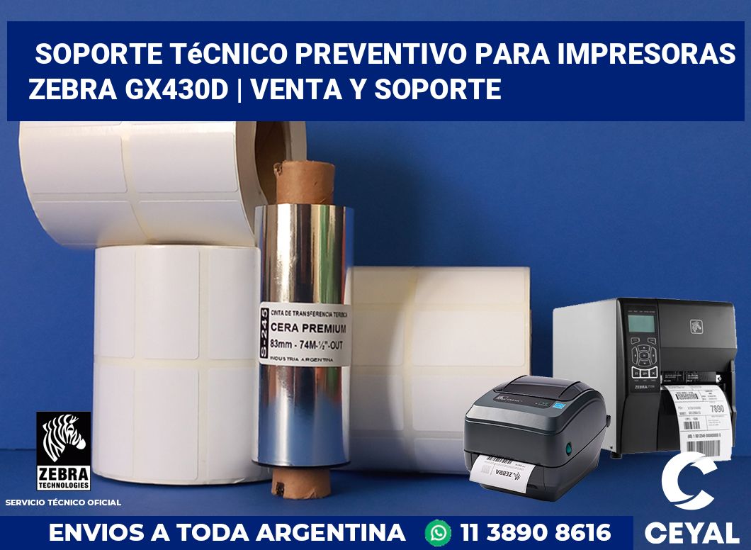 Soporte técnico preventivo para impresoras Zebra GX430d | Venta y soporte