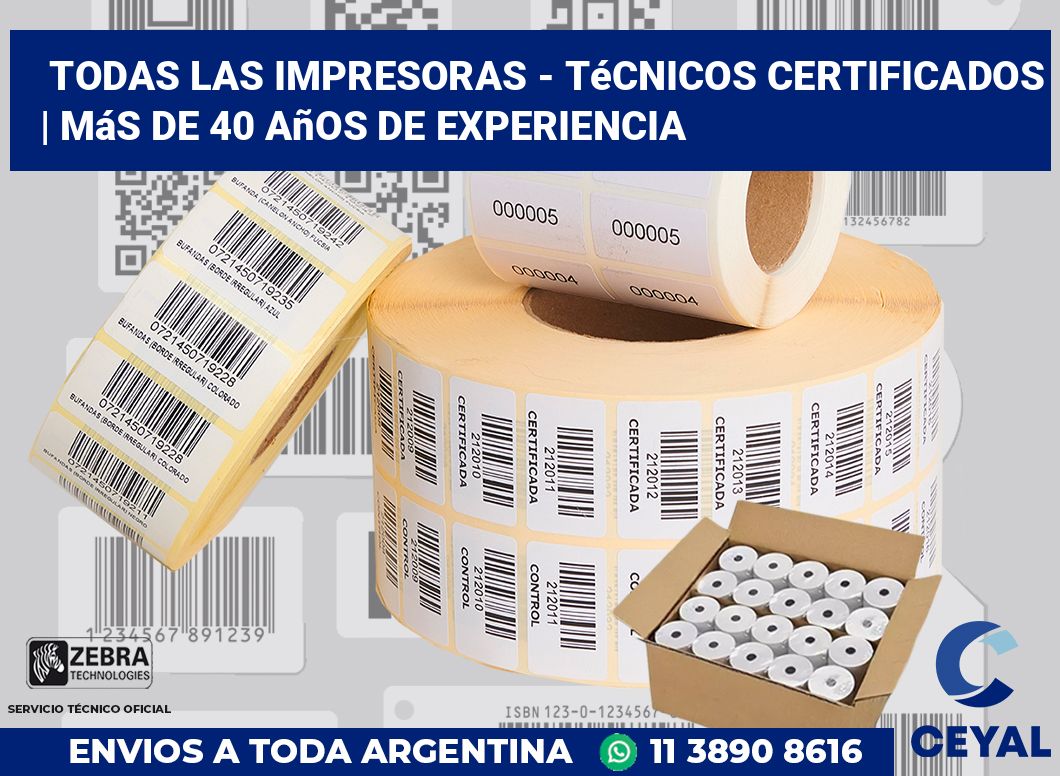 Todas las impresoras - Técnicos certificados | Más de 40 años de experiencia