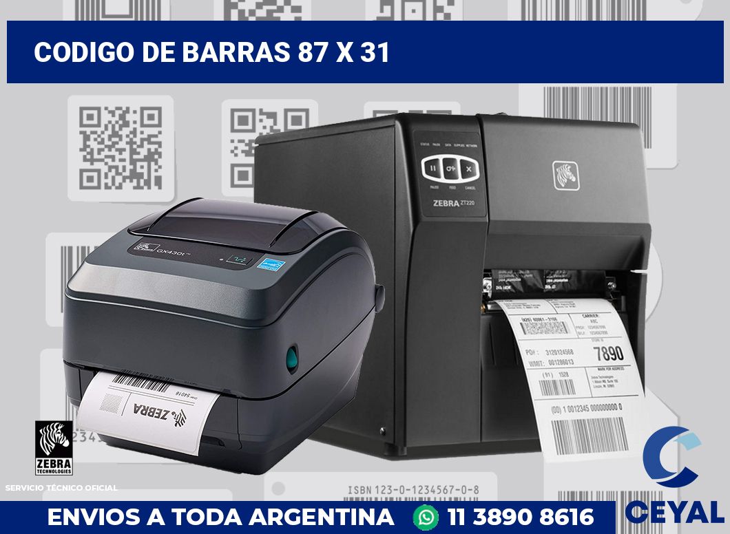 codigo de barras 87 x 31