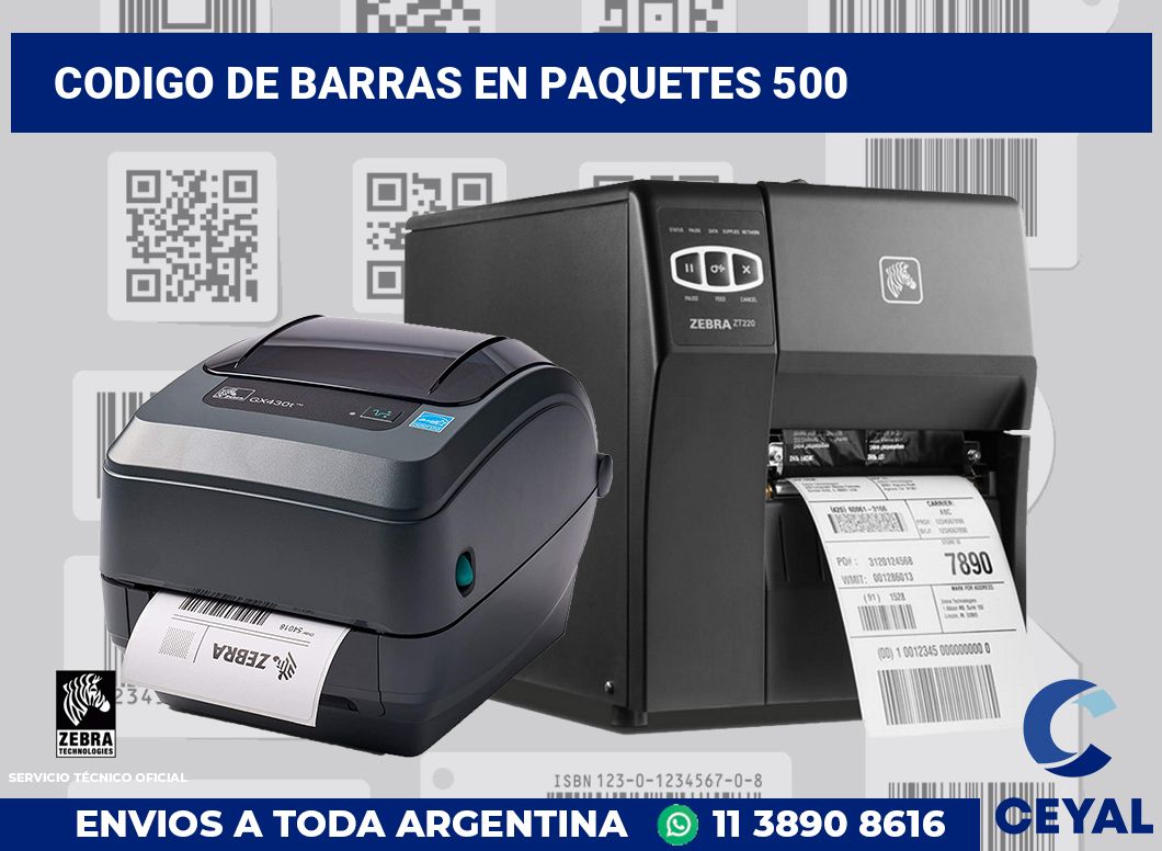 codigo de barras en paquetes 500