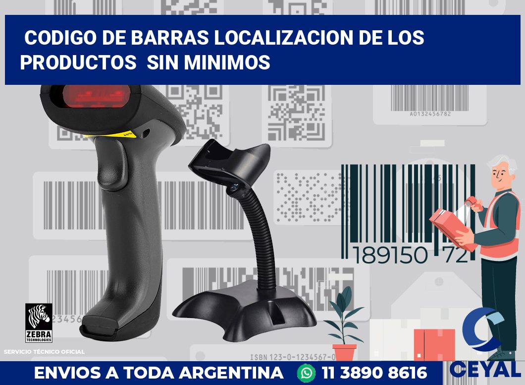 codigo de barras localizacion de los productos  sin minimos