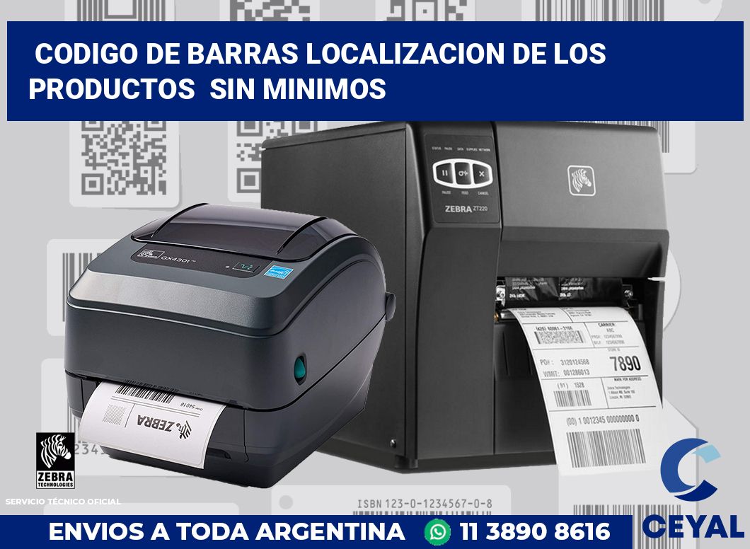 codigo de barras localizacion de los productos  sin minimos