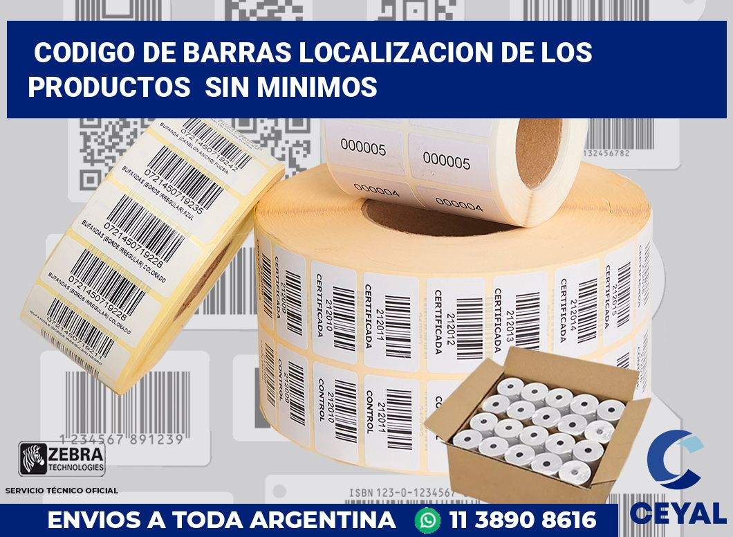 codigo de barras localizacion de los productos  sin minimos