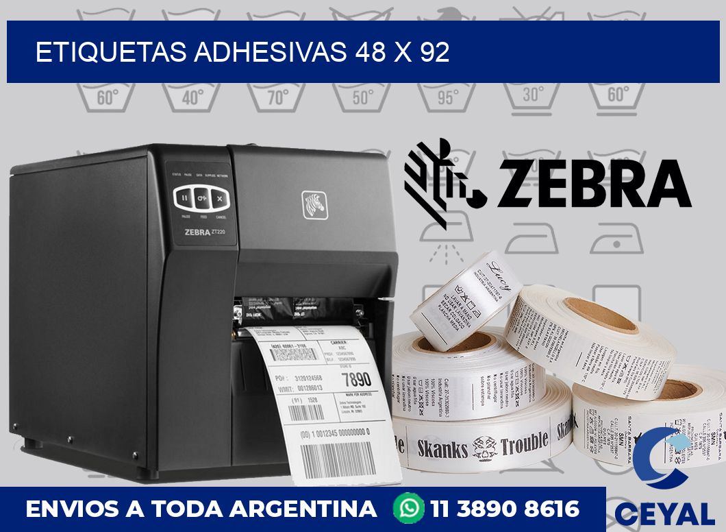 etiquetas adhesivas 48 x 92
