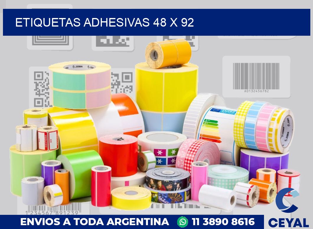 etiquetas adhesivas 48 x 92