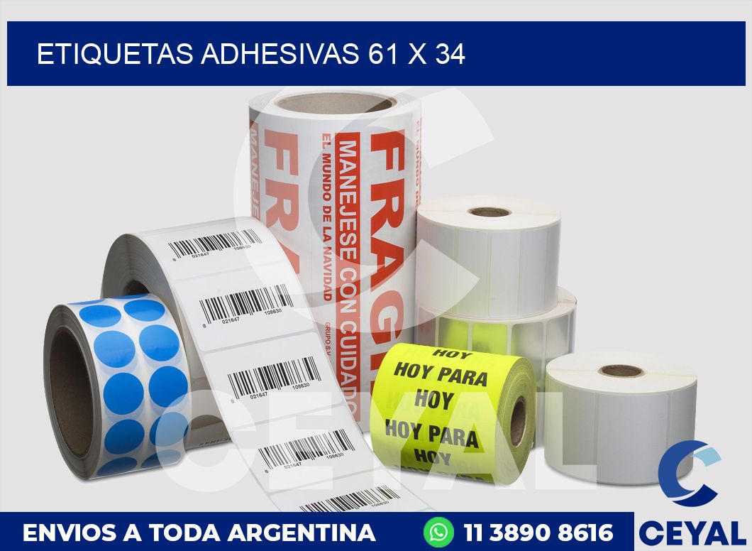 etiquetas adhesivas 61 x 34
