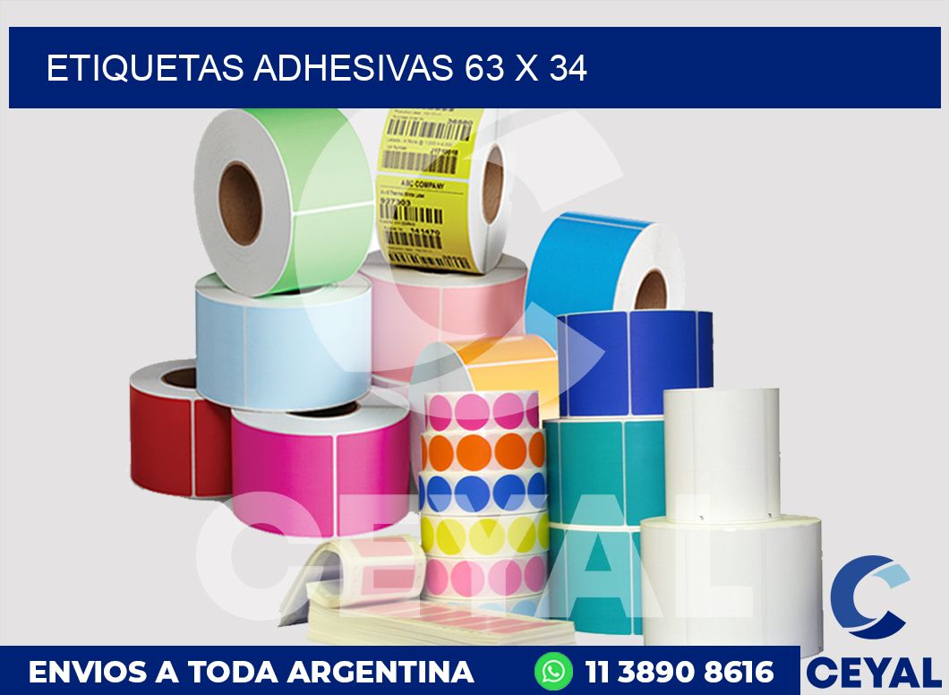 etiquetas adhesivas 63 x 34