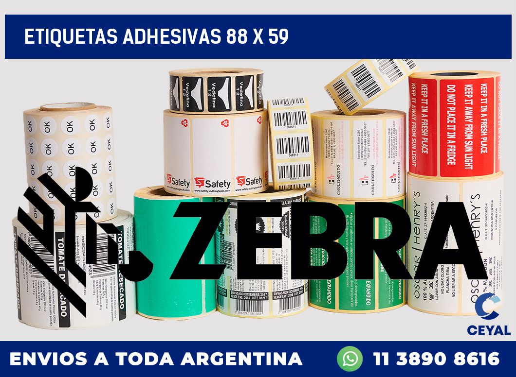 etiquetas adhesivas 88 x 59