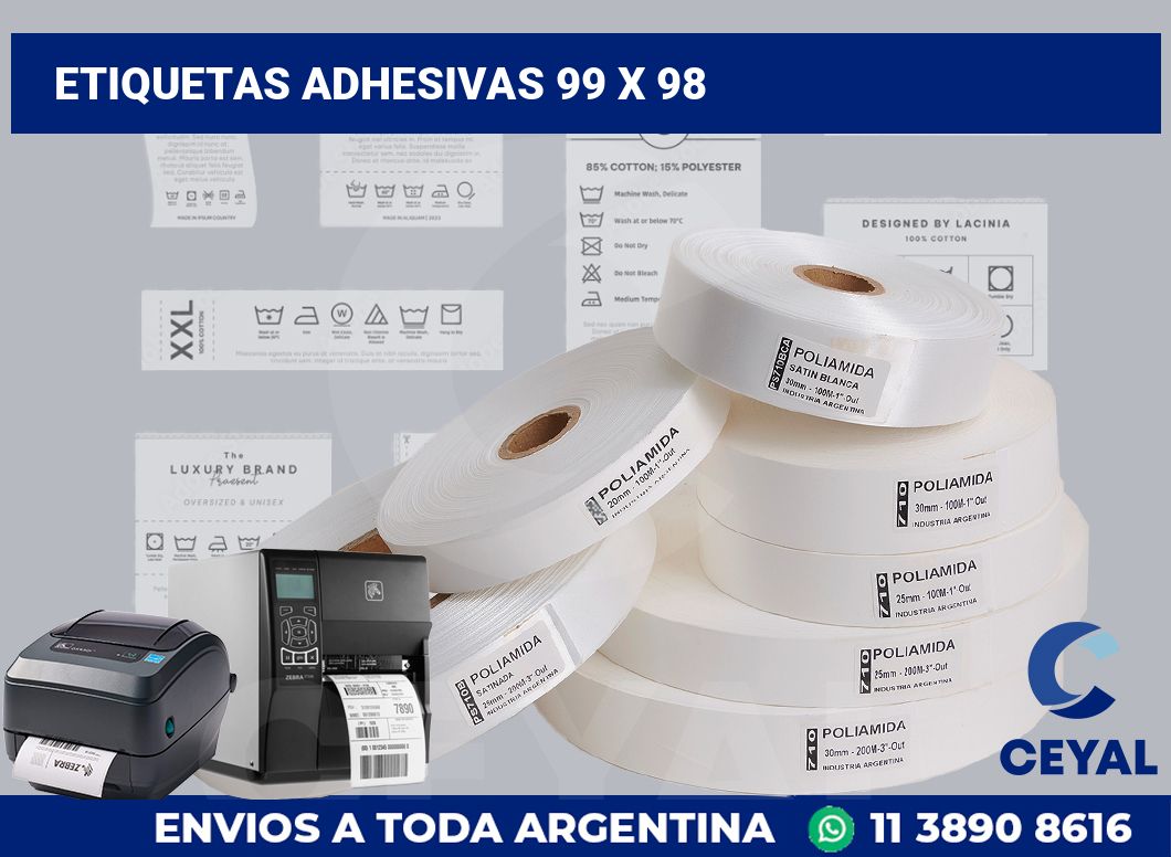 etiquetas adhesivas 99 x 98