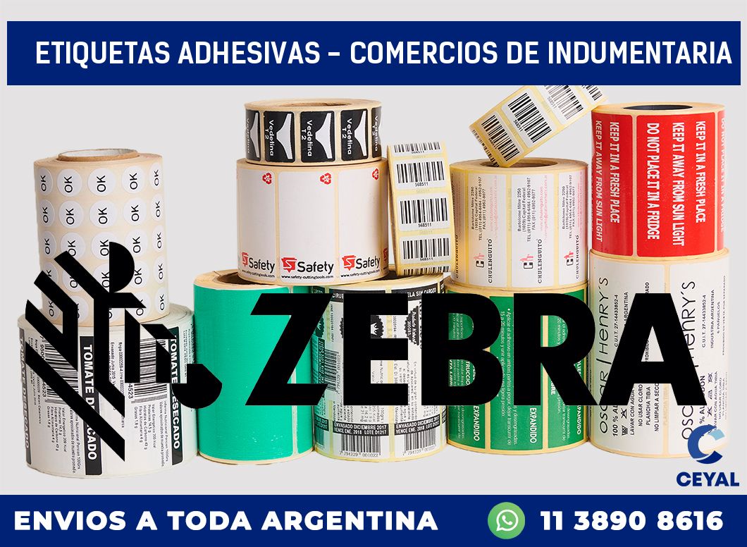 etiquetas adhesivas - Comercios de indumentaria