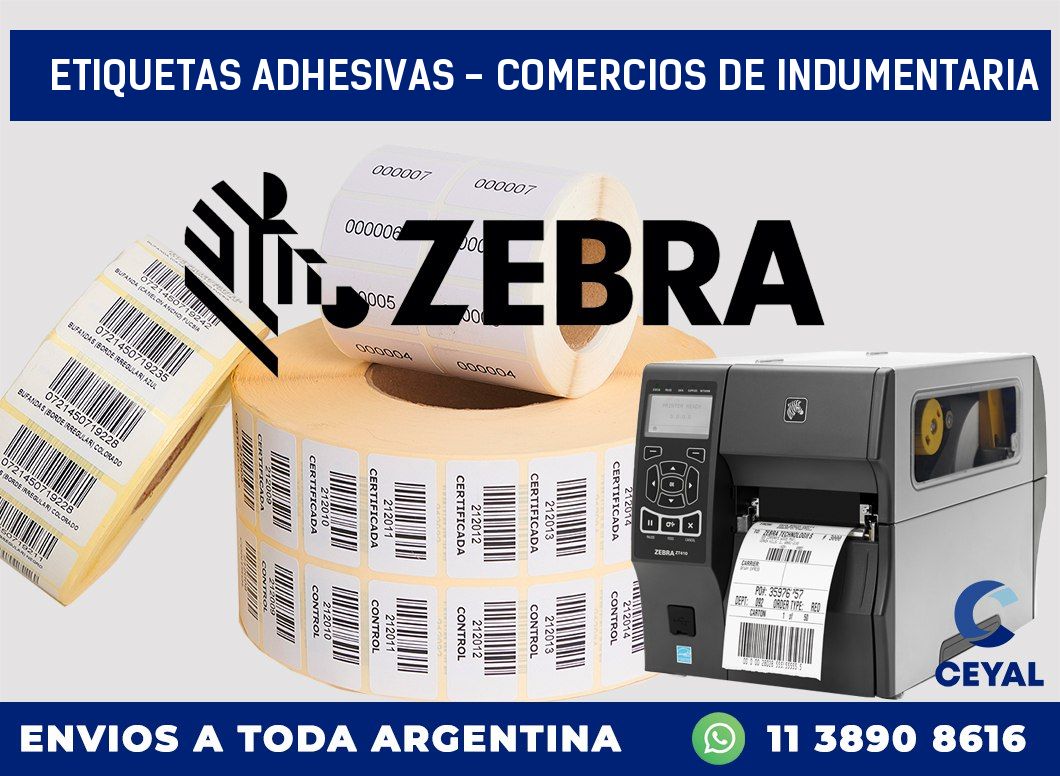 etiquetas adhesivas – Comercios de indumentaria