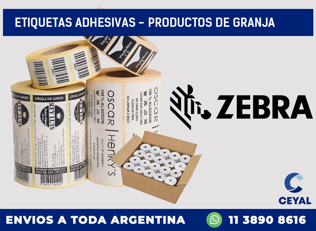 etiquetas adhesivas – productos de granja