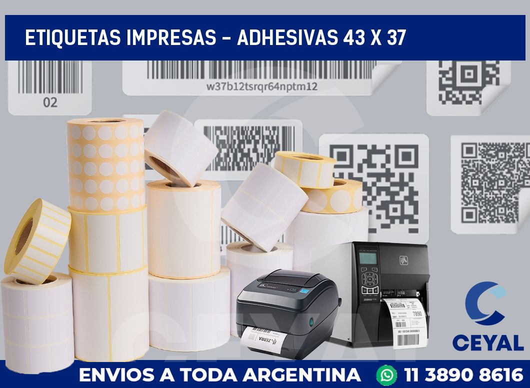 etiquetas impresas - Adhesivas 43 x 37