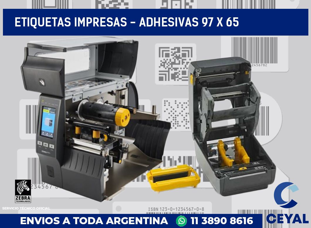 etiquetas impresas - Adhesivas 97 x 65