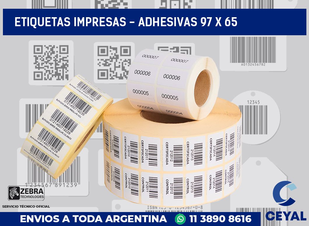 etiquetas impresas - Adhesivas 97 x 65