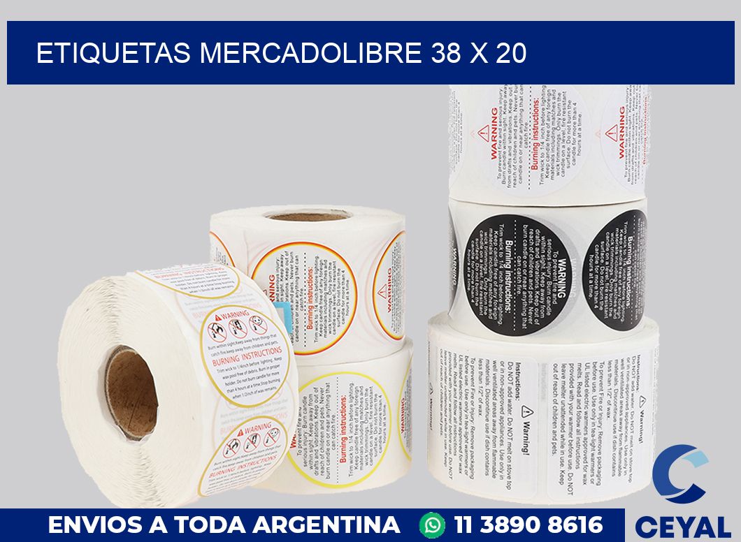 etiquetas mercadolibre 38 x 20